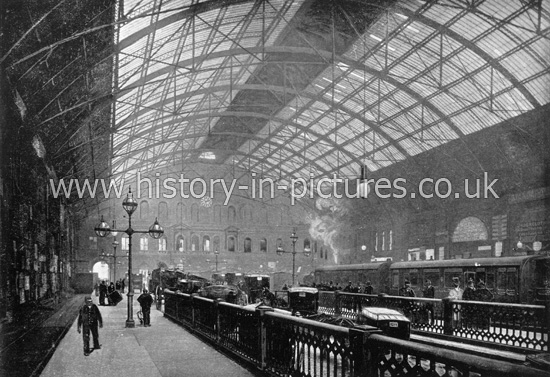 Interior of Charing Cross Station, London. c.1890's